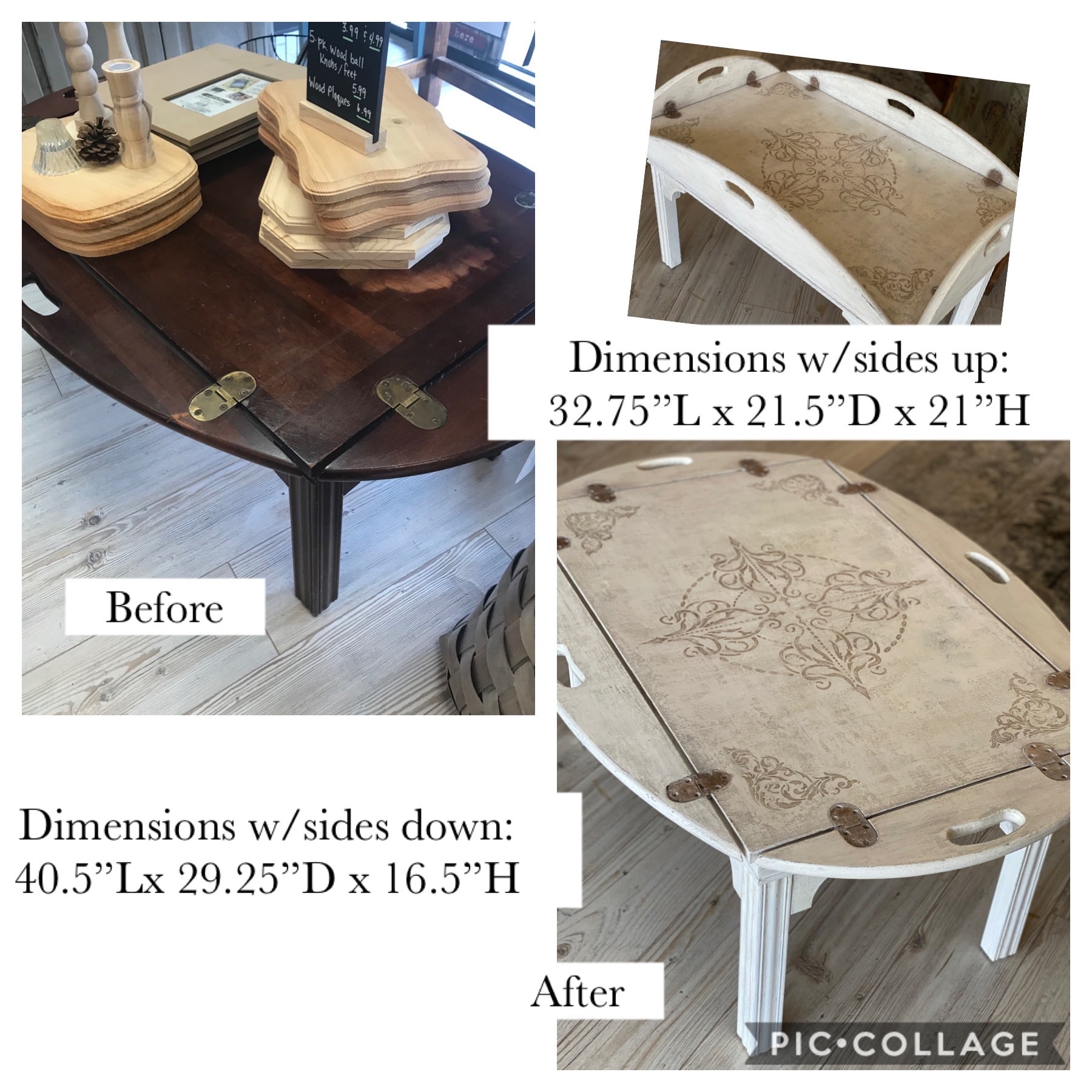 Venetian Plaster Butler Tray style coffee table